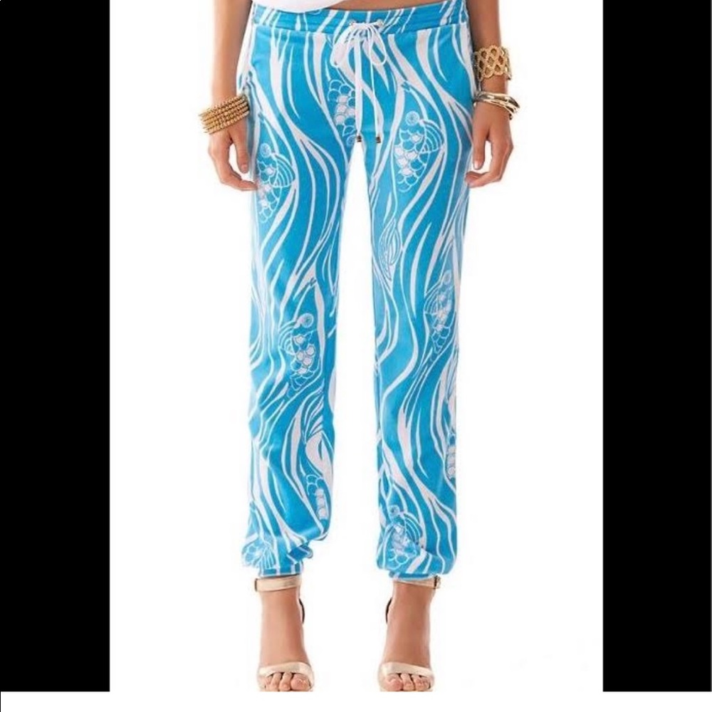 Lilly Pulitzer EUC Mimosa Terry Jogger Joe Fish XL